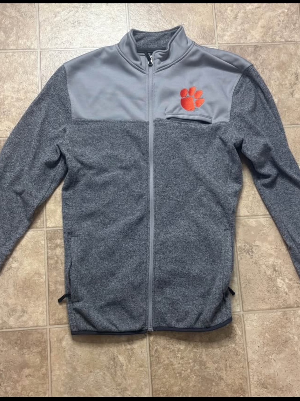 Colosseum Gray Full-Zip Performance Jacket with Orange Paw